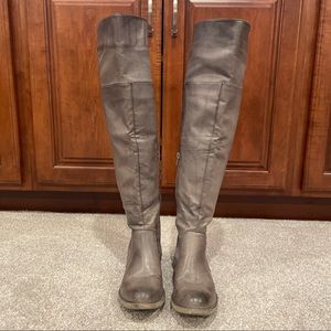 Gray over-the-knee boots sz 8